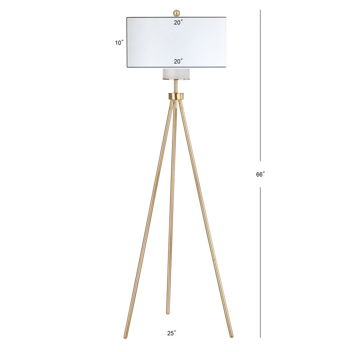 Mercer41 Chameli 66'' Brass/Gold Tripod Floor Lamp & Reviews Wayfair
